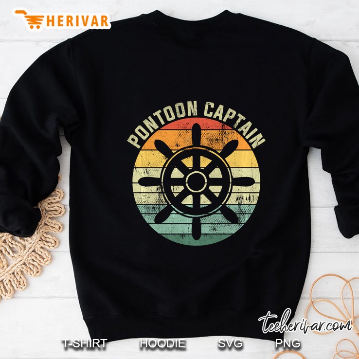 Pontoon Captain Steering Wheel Vintage Version Sweatshirt