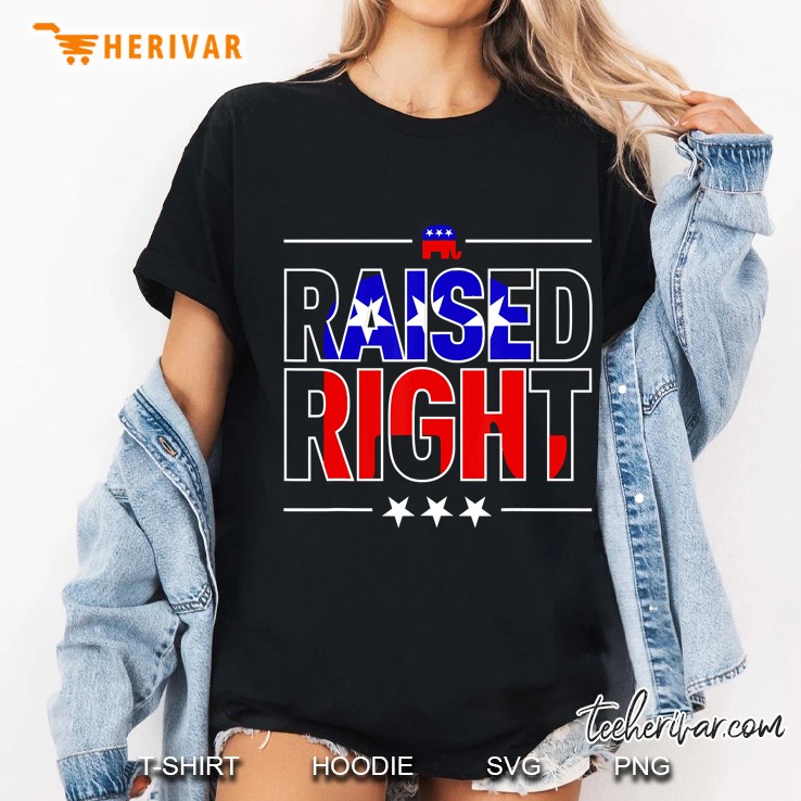 Raised Right Republican Elephant Ladies Tee