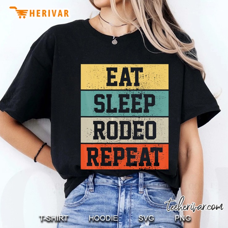 Eat Sleep Rodeo Repeat Retro Vintage Ladies Tee