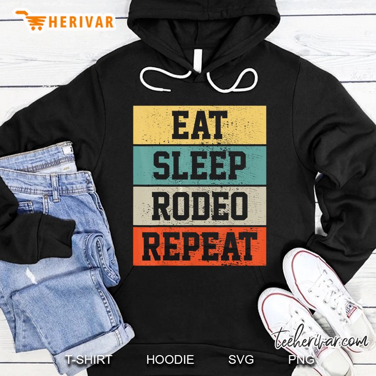 Eat Sleep Rodeo Repeat Retro Vintage Hoodie