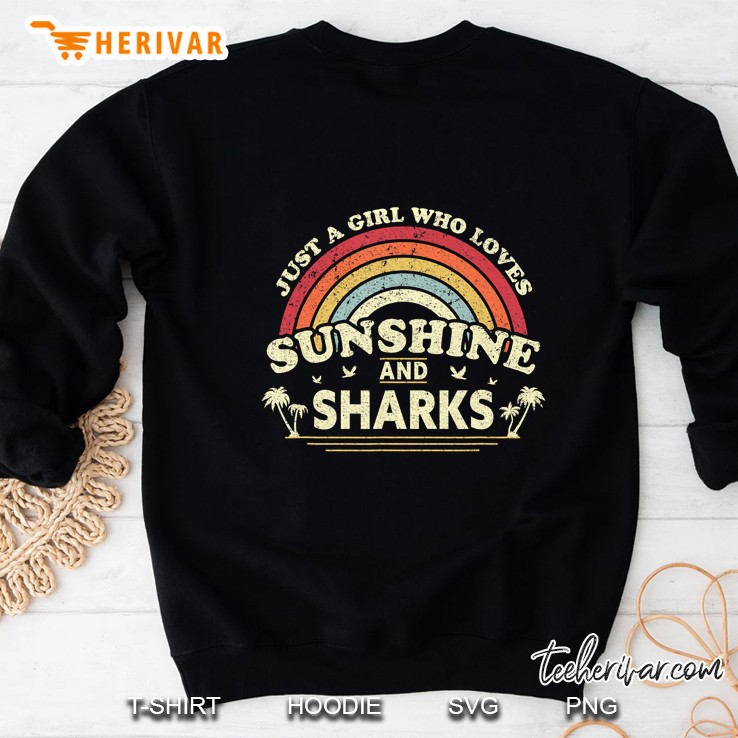 Just A Girl Who Loves Sunshine And Sharks Vintage Version Sweatshirt