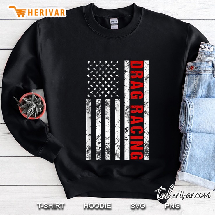 Drag Racing American Flag Sweatshirt