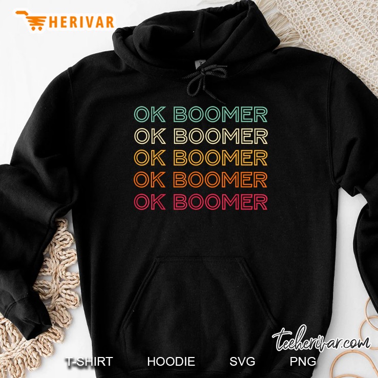 Ok Boomer Vintage Wordmark Pattern Version Hoodie