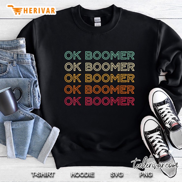 Ok Boomer Vintage Wordmark Pattern Version Sweatshirt