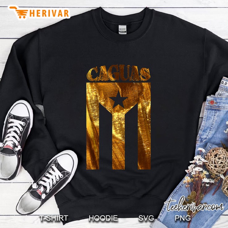 Caguas Gold Puerto Rico Flag Version Sweatshirt