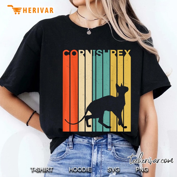 Cornish Rex Cat Silhouette Vintage Version Ladies Tee