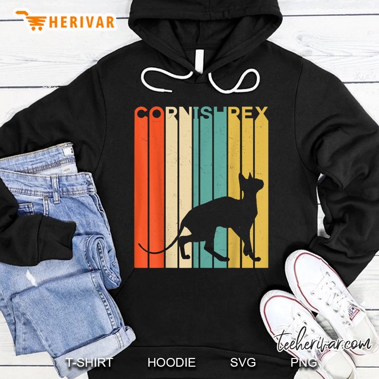 Cornish Rex Cat Silhouette Vintage Version Hoodie