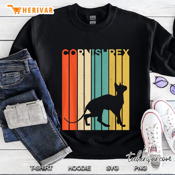 Cornish Rex Cat Silhouette Vintage Version Sweatshirt