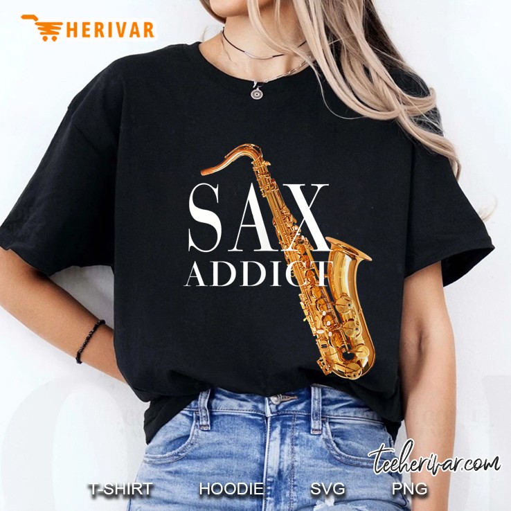 Sax Addict Saxaphone Ladies Tee