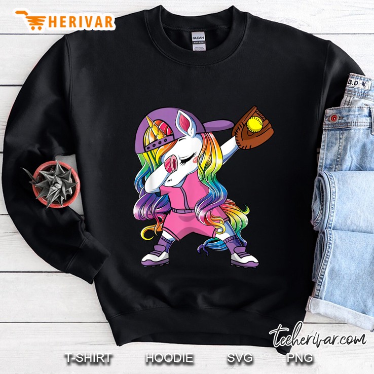 Dabbing Softball Unicorn Sweatshirt