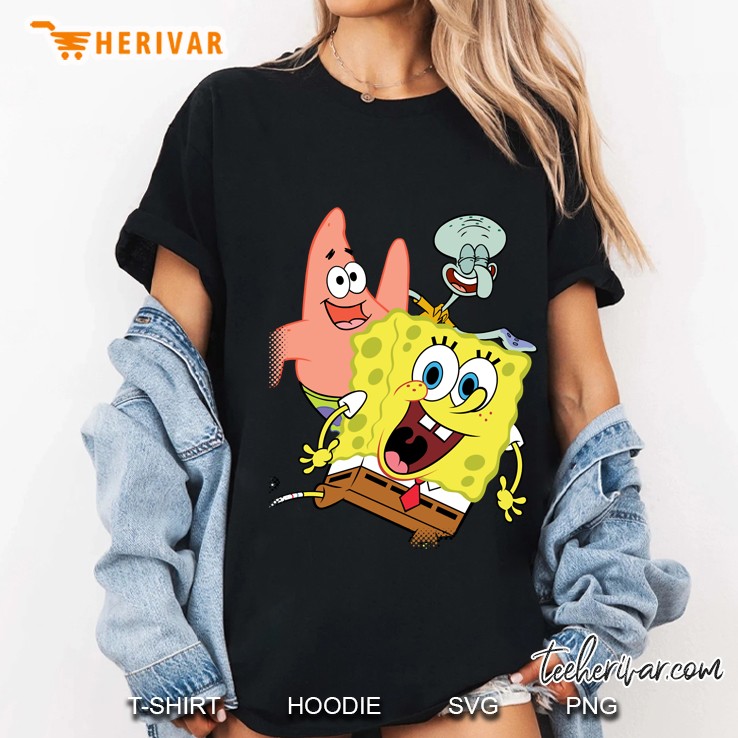 Spongebob Squarepants Patrick Squidward Spongebob Ladies Tee