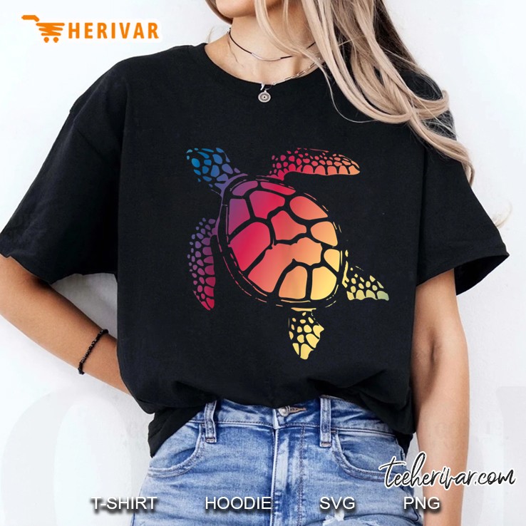 Turtle Art Colorful Sea Reptile Nature Ladies Tee
