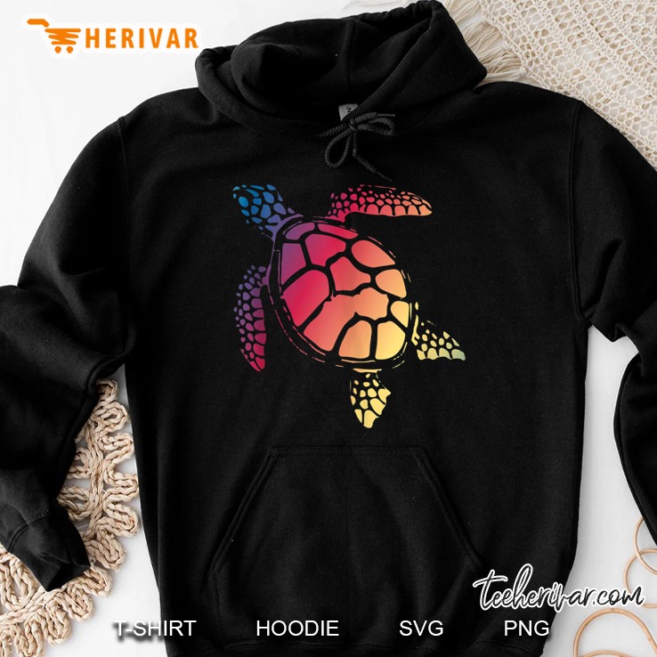 Turtle Art Colorful Sea Reptile Nature Hoodie