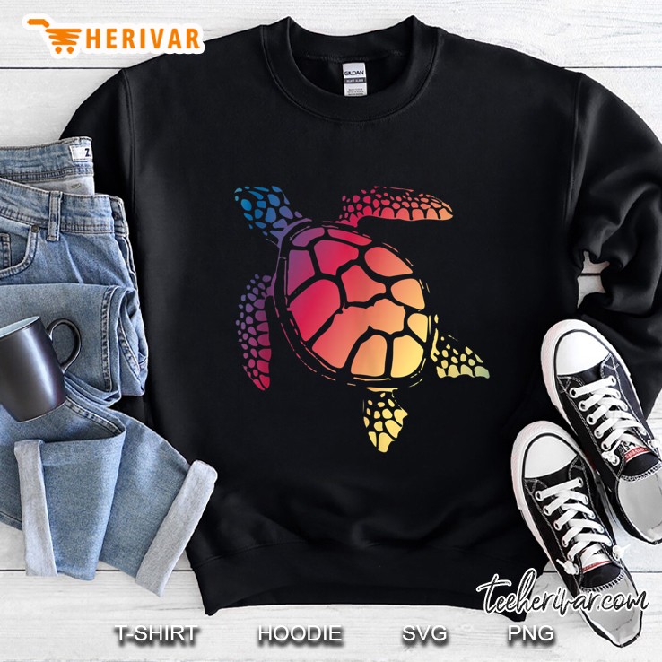 Turtle Art Colorful Sea Reptile Nature Sweatshirt