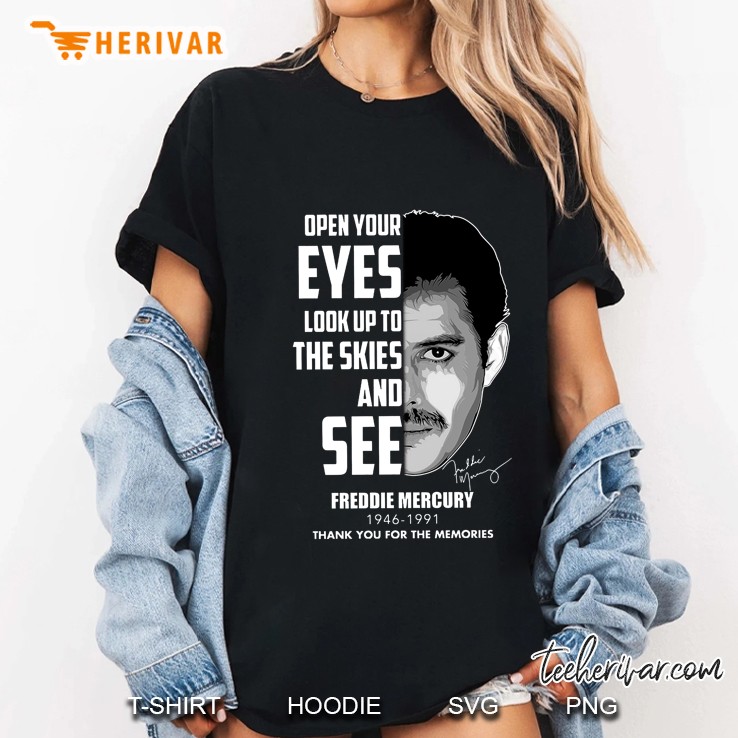 Open Your Eyes Look Up To The Skies And See Freddie Mercury 1946-1991 Ladies Tee