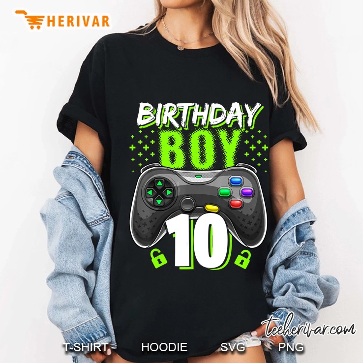 Birthday Boy 10 Controller Gamer Ladies Tee