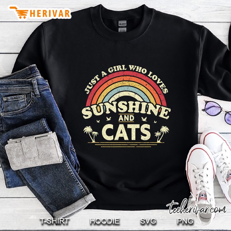 Just A Girl Who Loves Sunshine And Cats Vintage Version Sweatshirt