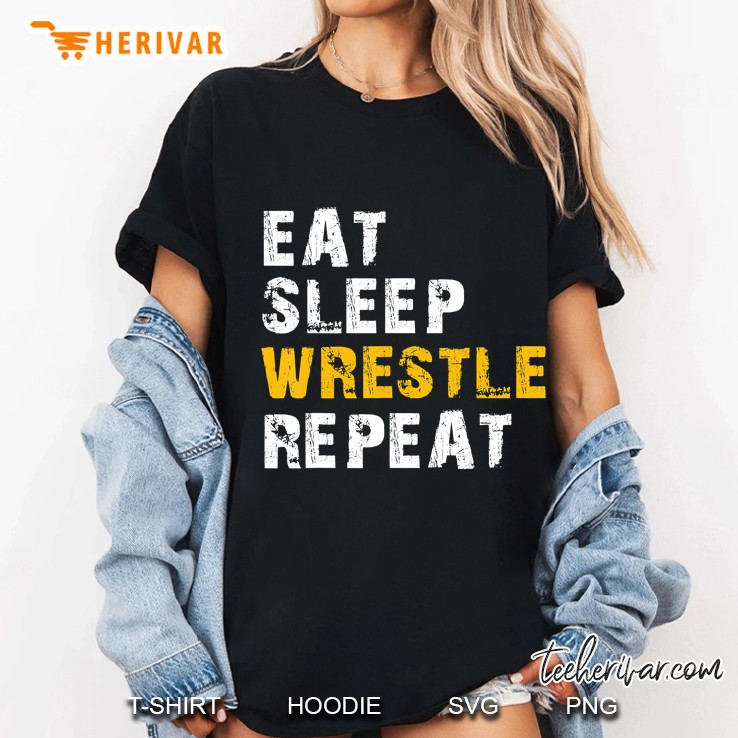 Eat Sleep Wrestle Repeat Ladies Tee
