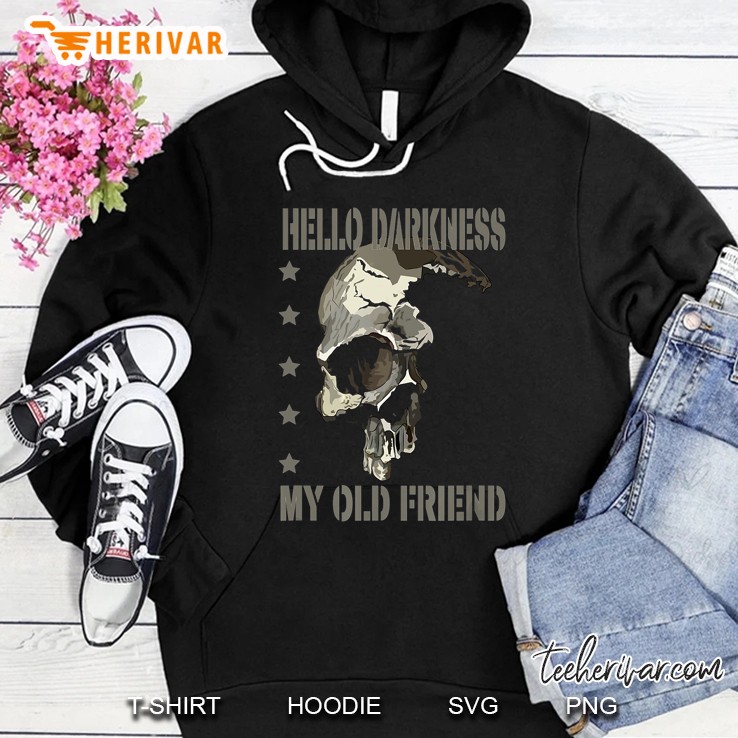 Hello Darkness My Old Friend Skull Vintage Version Hoodie