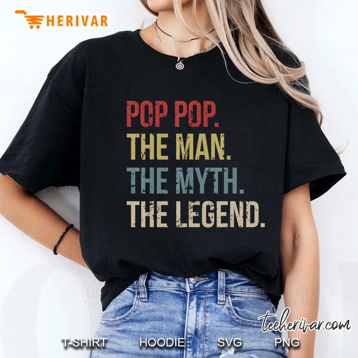 Pop Pop The Man The Myth The Legend Vintage Version Ladies Tee