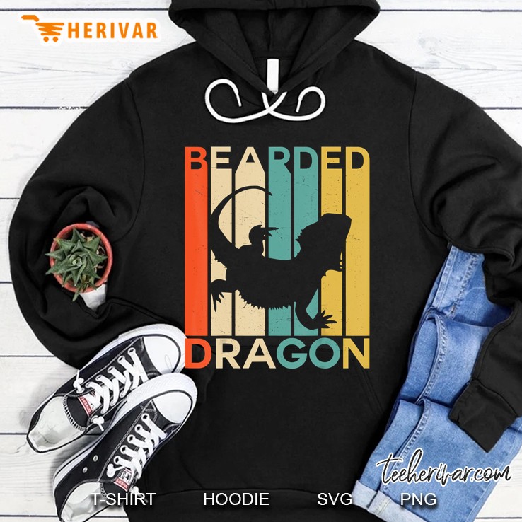 Bearded Dragon Silhouette Vintage Version Hoodie