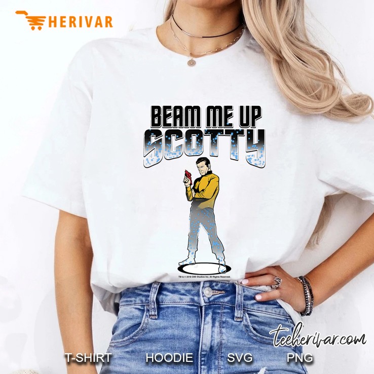 Beam Me Up Scotty Text Poster Ladies Tee