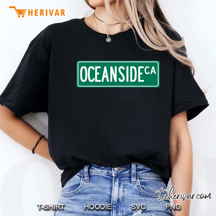 Oceanside Ca Street Sign Version Ladies Tee