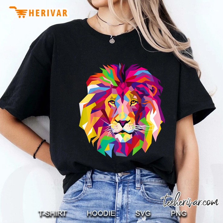 Colorful Lion Head Ladies Tee