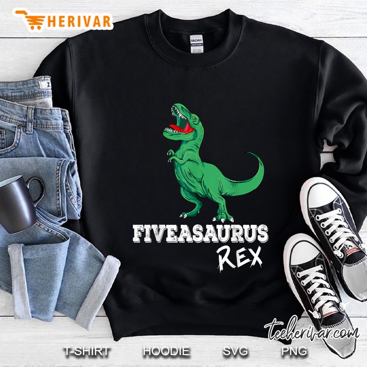 Fiveasaurus Rex Green Dinosaur Version Sweatshirt