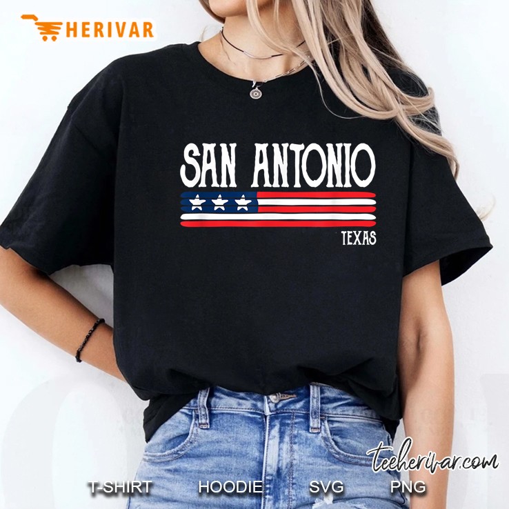 San Antonio Texas American Flag Version Ladies Tee