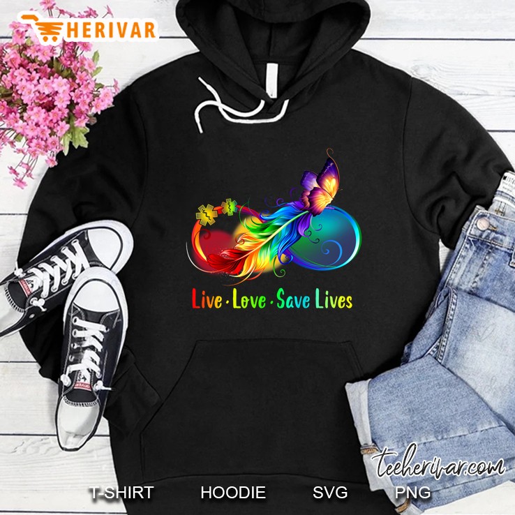 Live Love Save Live Infinity Feather And Butterfly Version Hoodie