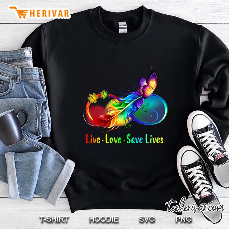 Live Love Save Live Infinity Feather And Butterfly Version Sweatshirt