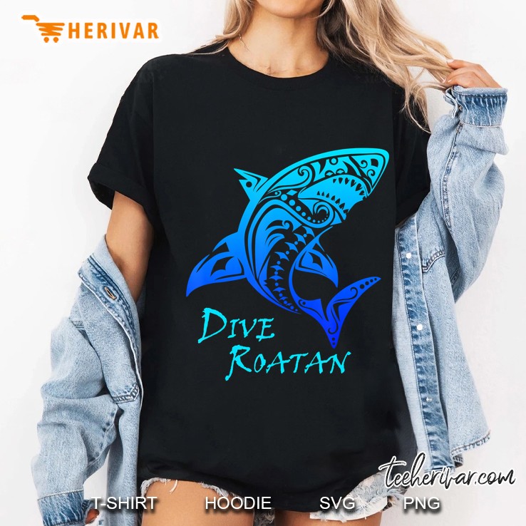 Dive Roatan Honduras Tribal Shark Ladies Tee