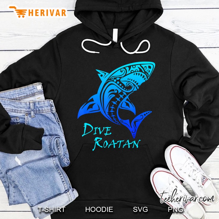Dive Roatan Honduras Tribal Shark Hoodie