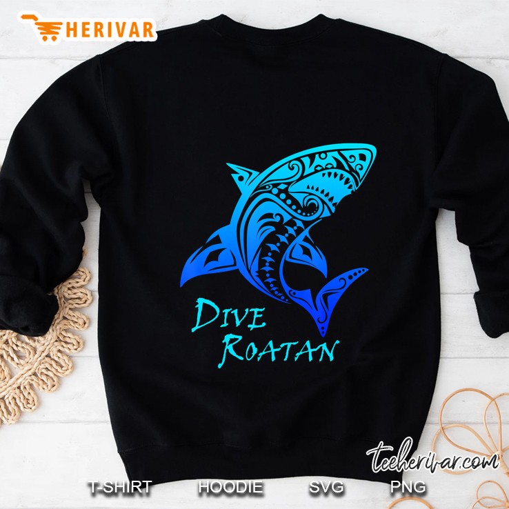 Dive Roatan Honduras Tribal Shark Sweatshirt