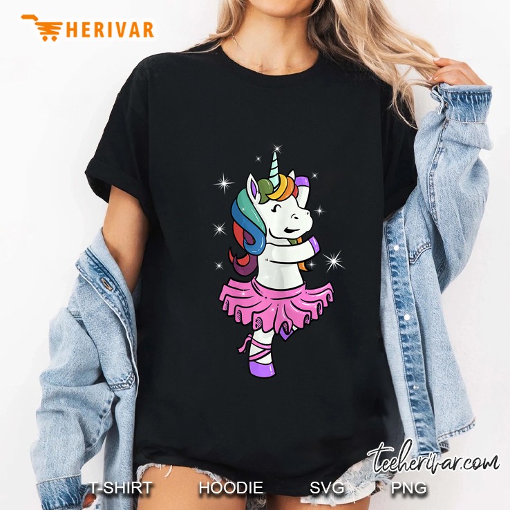 Ballerina Girls Ballet Dancer Unicorn Ladies Tee