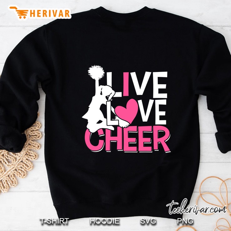 Live Love Cheer Cheerleader Heart Cheerleading Sweatshirt