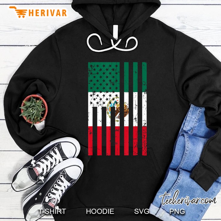 Mexican American Flag US Citizen Hoodie