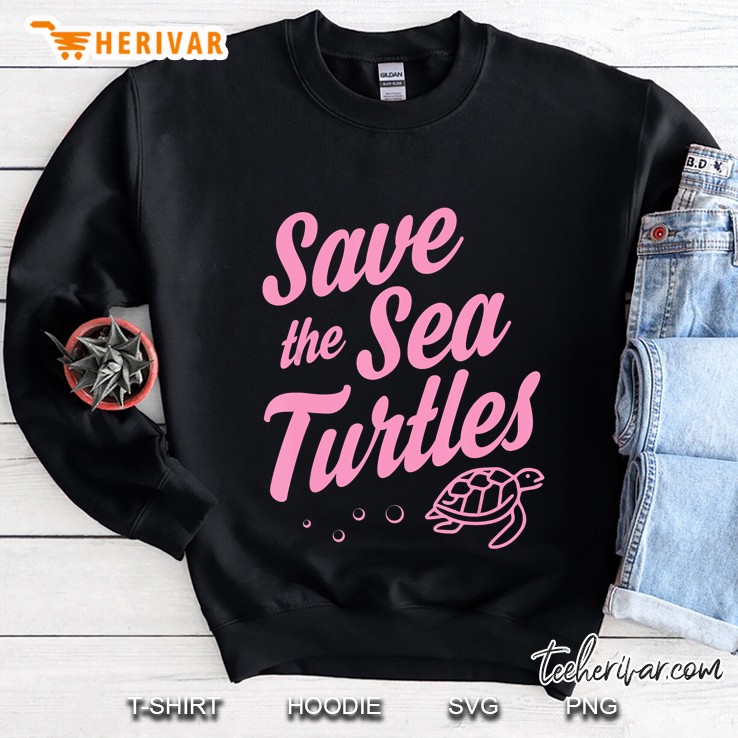 Save The Sea Turtles Bubbles Cute Sea Turtle Sweatshirt