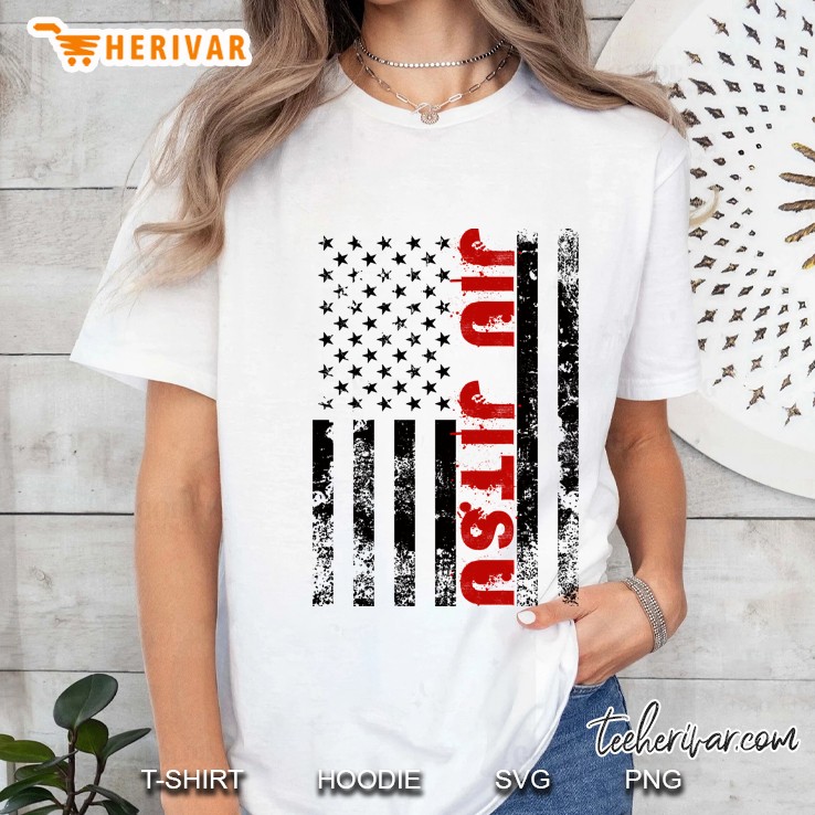 Brazilian Jiu Jitsu American Flag Us Ladies Tee