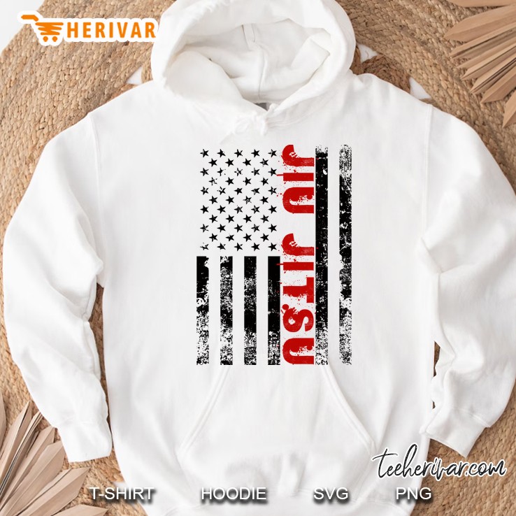 Brazilian Jiu Jitsu American Flag Us Hoodie