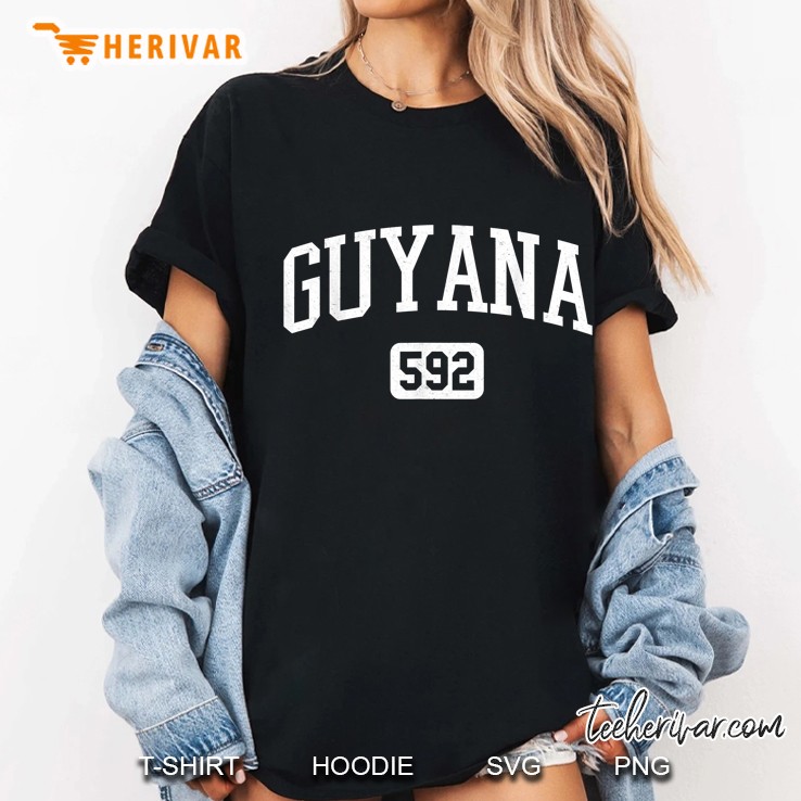 Guyana 592 Country Area Code Guyanese Ladies Tee