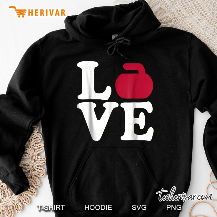 Love Red Curling Stone Version Hoodie