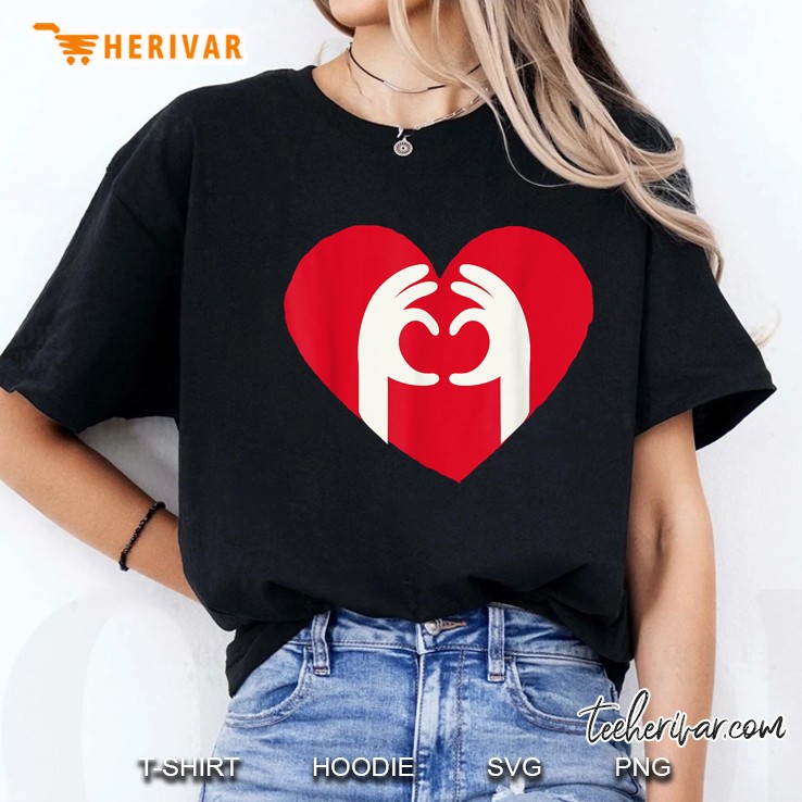 Cute Finger Heart Shape Ladies Tee