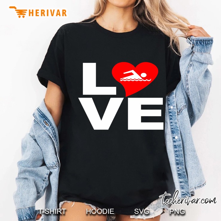 Love Swimming Heart Version Ladies Tee