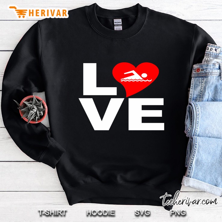 Love Swimming Heart Version Sweatshirt