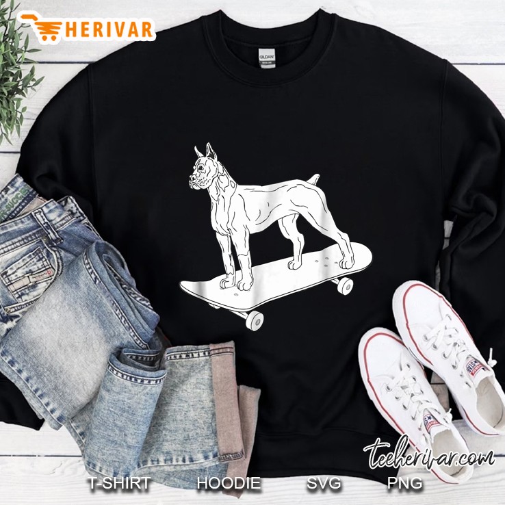 Boxer Dog Skateboarding Sweatshirt