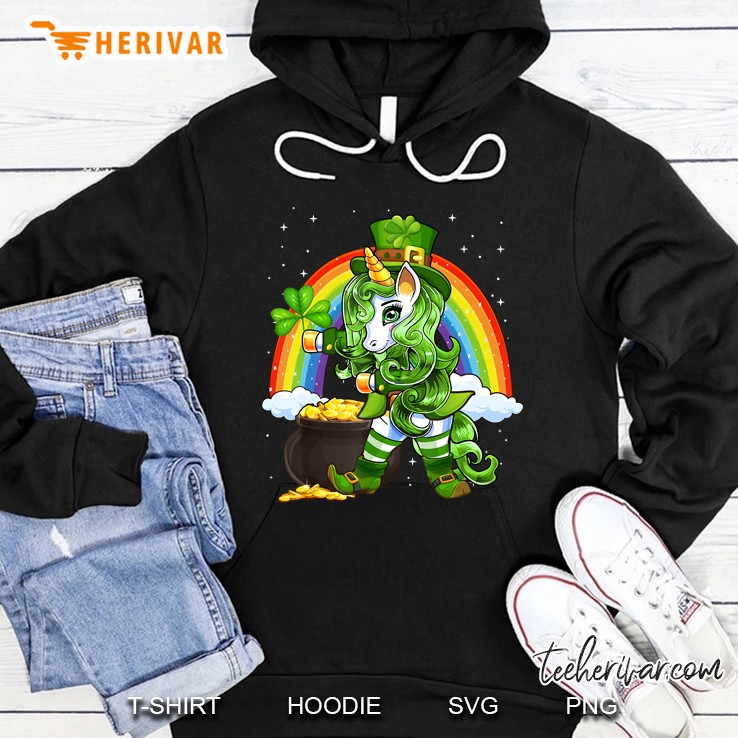 Flossing Unicorn Leprechaun St Patricks Day Shamrock Hoodie