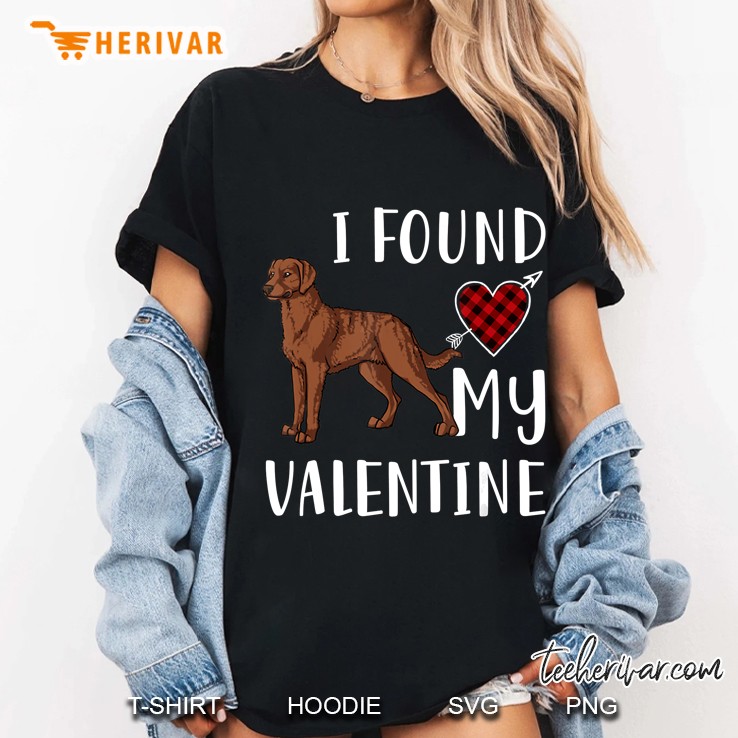 I Found My Valentine Chesapeake Bay Retriever Lover Ladies Tee