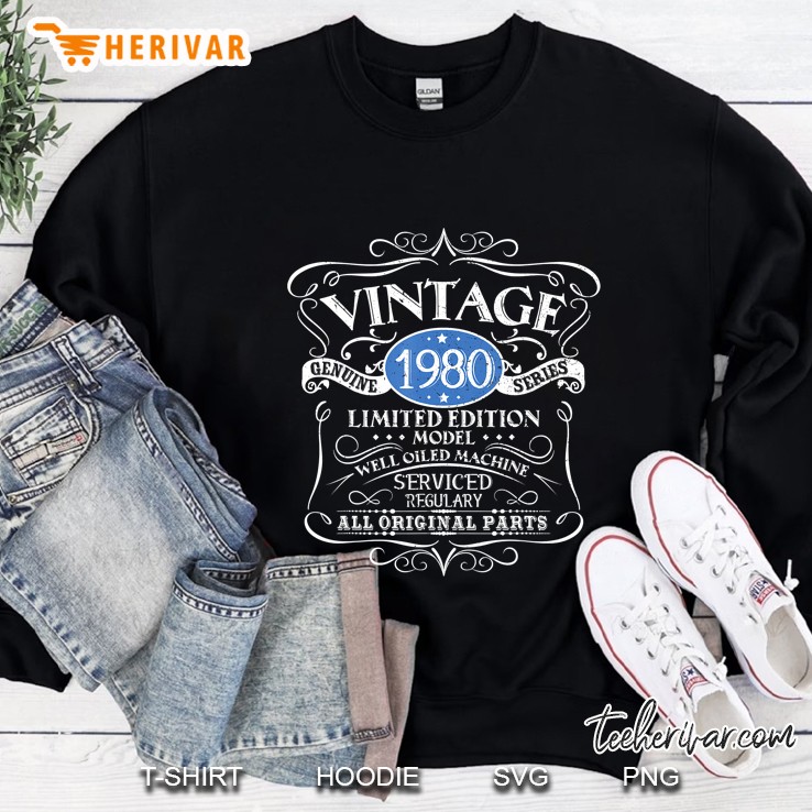 Vintage 1980 40Th Birthday All Original Parts Sweatshirt